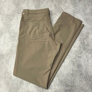 Lululemon Commission Slim Fit Pants Khaki Beige Warpstreme LM5AF3S Mens 28x34